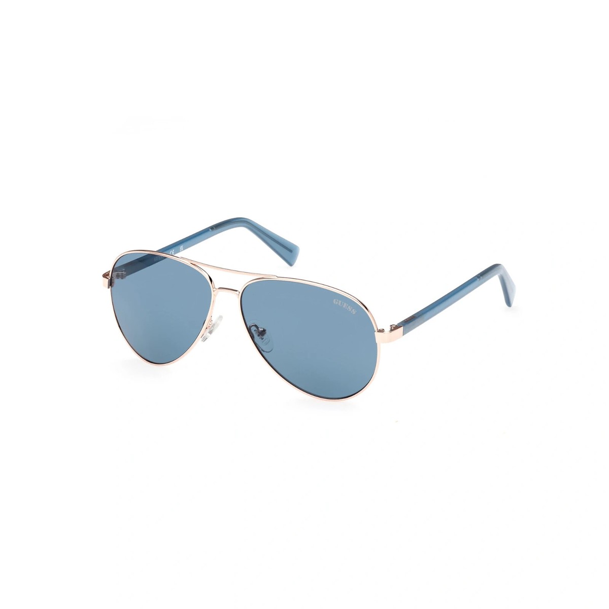 Guess GU8279 28V Rose Gold & Blue Aviator Sunglasses Metal 