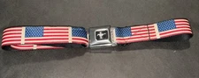 Buckle Down BELT - FORD MUSTANG - USA American Flag Design