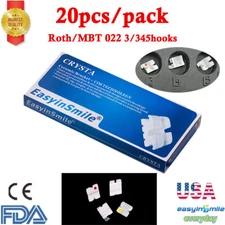 Dental Orthodontic Ceramic Brackets Roth MBT .022 345 Hooks Clear Braces 3/345