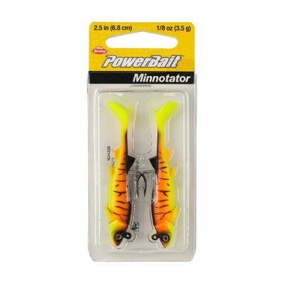 Berkley Powerbait Minnotator 5cm- 8,5cm 2 Gummifische montiert Barsch Minnow