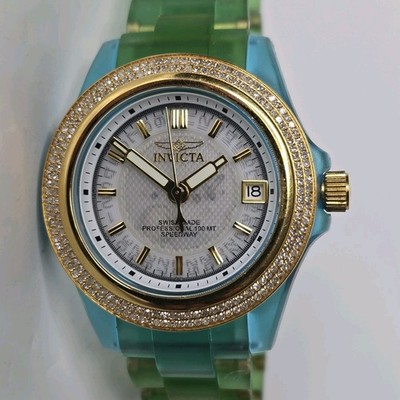Invicta Ladies Speedway Anatomic Quartz Diamond Bezel Watch 38mm