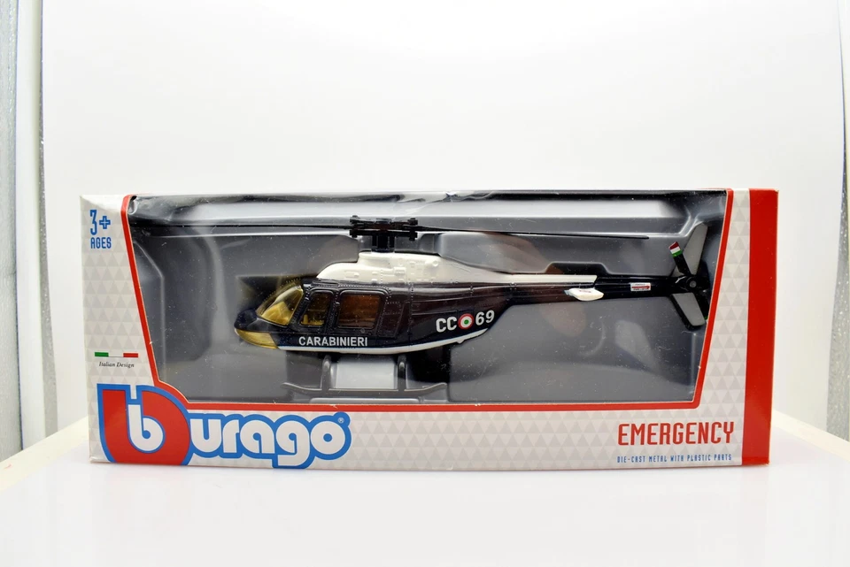 Modellino elicottero carabinieri scala 1:43 CC 69 burago modellismo collezione - Immagine 4 di 4