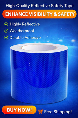 3M Reflective Prismatic Tape Diamond Grade Blue 6''   High Visibility Safety Tape
