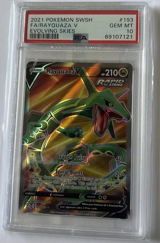 Rayquaza v (Full Art) 193/203 Evolving Skies PSA10