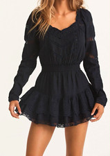 LoveShackFancy Sanaya Mini Dress Black Women’s Size XS