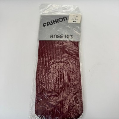 Fashion Knee HiS Wine Color 100% Nylon Size 8.5 to 11 Vintage from the 1980s