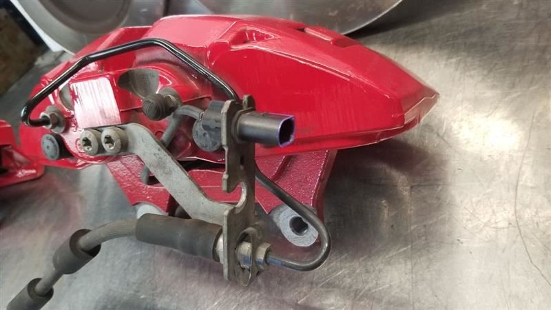 15 BENTLEY CONTINENTAL GTC S 4.0L V8 BRAKE CALIPER ROTOR SET FRONT AND REAR RED