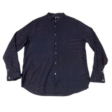 John Varvatos Shirt Mens XXL Estill Button Down Band Collar Long Sleeve Textured