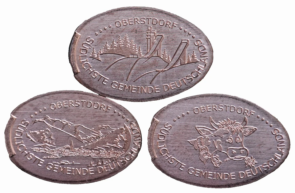 Oberstdorf / Allgäu [1] ● 3x Elongated Coins ● kompletter Satz ● Quetschmünzen - Bild 1 von 1