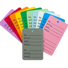 500 Qty Unstrung Colored Price/Receipt Tags w/Easy-Tear Stub
