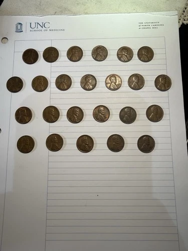 “24LotBuy”1951-1957 Wheat Penny Buy-Assorted-Circulated W/Mint Errors