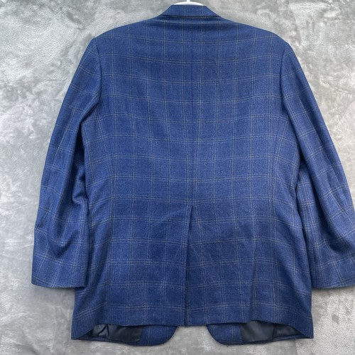 Bullock & Jones Blazer Uomo Taglia 48R Tuta Giacca Due Bottoni Plaid Lana USA Casual - Foto 3 di 16