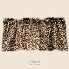 Safari Wildlife Cheetah Valance Leopard Jungle Cat Jaguar Kitchen Window Curtain