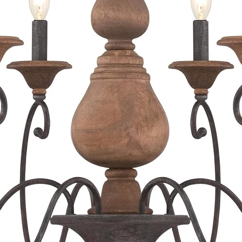 Quoizel ABN5006RK Six Light Chandelier Auburn Rustic Black - Picture 4 of 5