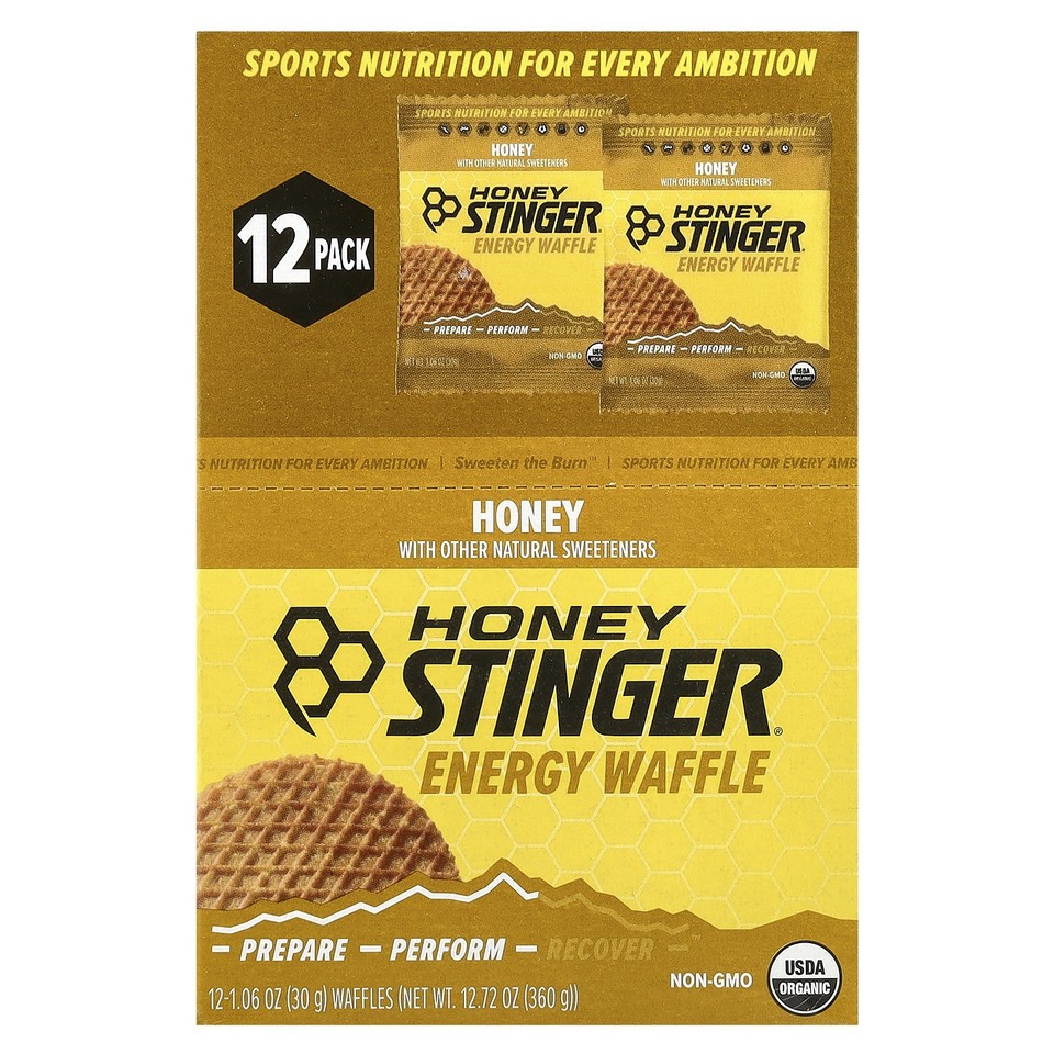 Energy Waffle, Honey , 12 Waffles, 1.06 oz (30 g) Each