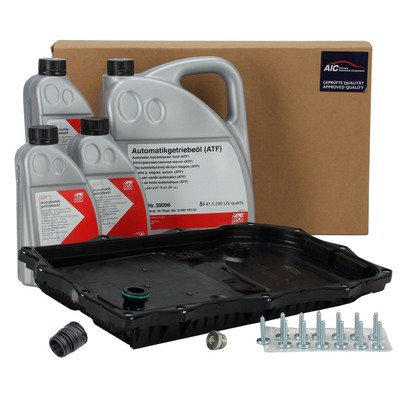AIC Ölwanne + Filter Automatikgetriebe 8HP45-75 + 8L FEBI Getriebeöl für BMW