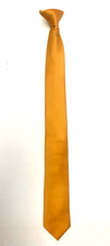 Men's clip on narrow gold yellow  color neck tie