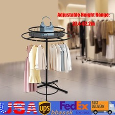 360° Rotatable Round Garment Rack Large Capacity Metal Clothes Hanging Rack