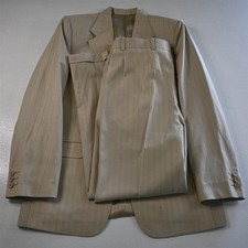 Lenso 40l 34x30 Khaki Stripe Mens Jacket Pants Suit Lenso 40l 34x30 Khaki Stripe Mens Jacket Pants Suit