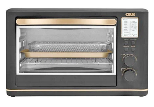 Black Gold Air Fryer Toaster Oven Digital Touch Screen Chic CRUX 6-Slice Copper