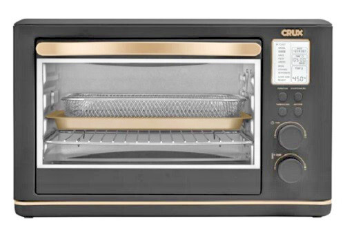 Black Gold Air Fryer Toaster Oven Digital Touch Screen Chic CRUX 6-Slice Copper