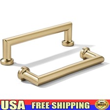 10-Pack Brushed Brass Cabinet Pulls Zinc Alloy Handles Kitchen Bathroom Drawers