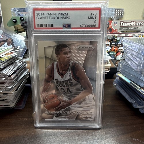 Panini 2014 Prizm Giannis Antetokounmpo Second year #73 PSA 9 Bucks