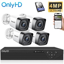 OnlyHD 2MP HD CCTV Security System 8CH DVR Home Outdoor 1080P 4 Cameras IR+500G