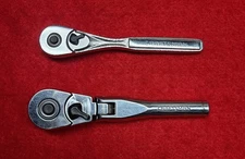 Lot-of-2 Craftsman USA Ratchets: 3/8" Flex-Head Stubby VP44834 and 1/4" VP44807 