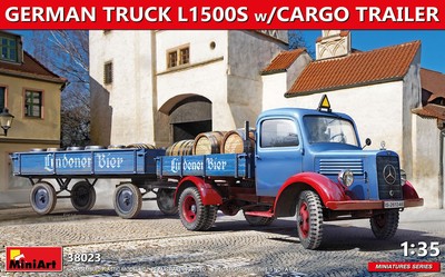 MIN38023 - Miniart 1:35 - German Truck L1500s mit Lastenanhänger