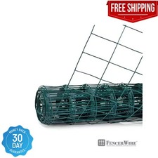 PVC Coated Welded Wire Fence 2 ft. x 50 ft. 16-Gauge Green 3 x 2 in. Mesh Size