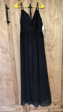 Davids Bridal black chiffon sleeveless nWT size 4