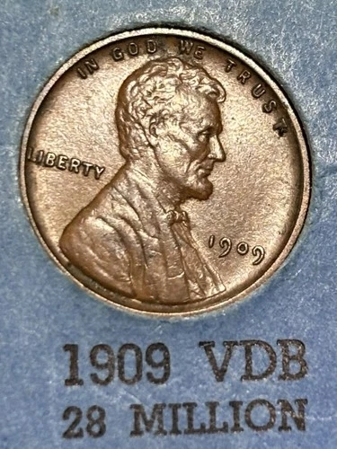 1909vdb Lincoln Cent, nice original AU condition w/strong detail, great color!