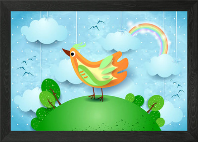 Surreale Landschaft mit hängendem Clou gerahmtes Wandbild Poster Leinwanddruck Bild