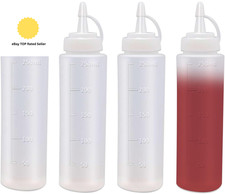 4 Pack Squeeze Bottle - 8Oz / 250ML Plastic Squeezy Sauce Bottles with Cap, Sque