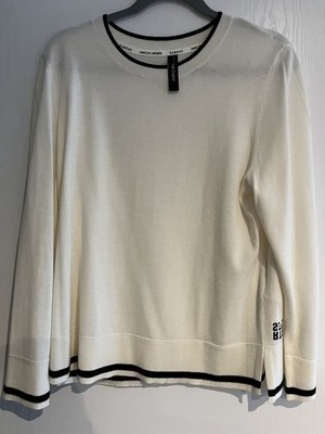 New Marccain Sports long sleeved jumper cream black trim, UK 10-12, no tags