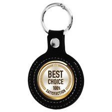 YUXIANLB AA Coin Holder Keychain, PU Leather Storage One Size, Black