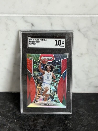 2019-20 Panini Prizm Draft Picks Red Prizm Coby White #70 Rookie RC SGC 10