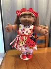 2000s Cabbage Patch Kid AA African American Brown Hair Ladybug Dress Purse
