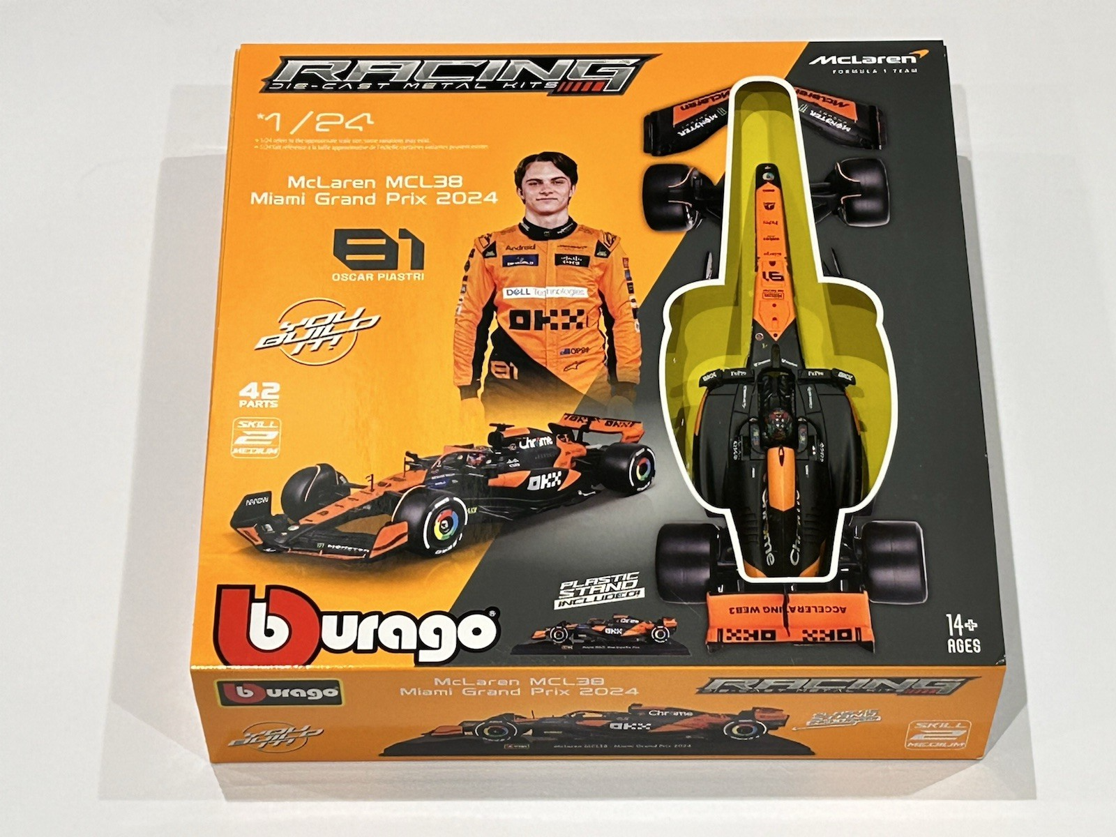 Formula 1 Oscar Piastri #81 McLaren MCL38 Miami GP 2024 Bburago 1/24 Kit #28505