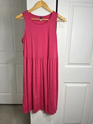 Old Navy Womens HOT PINK Dress M Tall Casual Peasant Sundress Comfort EUC
