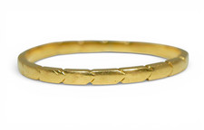 Antique Art Deco Solid 18ct Yellow Gold 1.5mm Wedding Band Ring Size 5.5 K 50