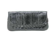 Lee Sands Eel Skin Black Clutch
