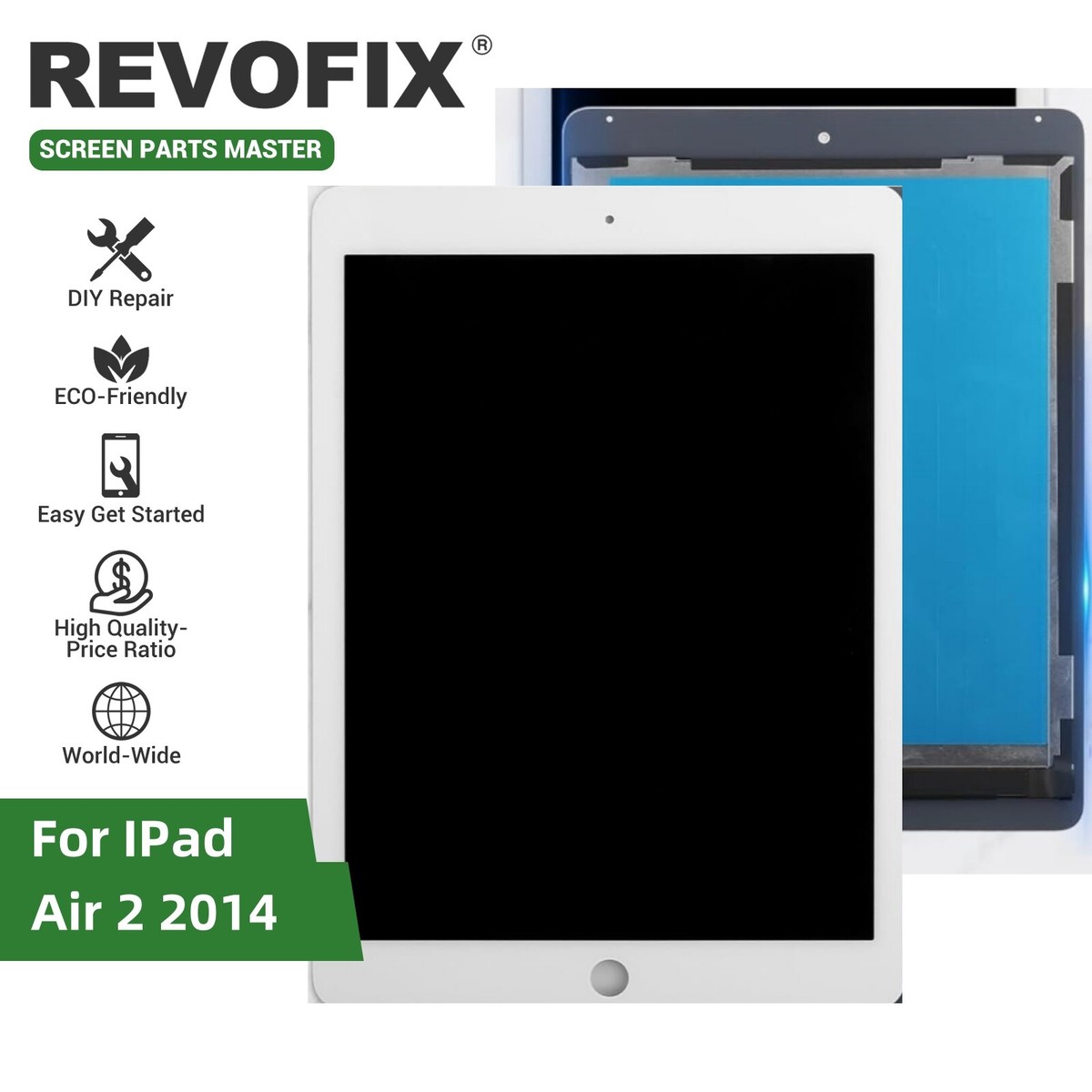 For iPad Air 2014 Top Quality Screen Replacement A1566 Touch