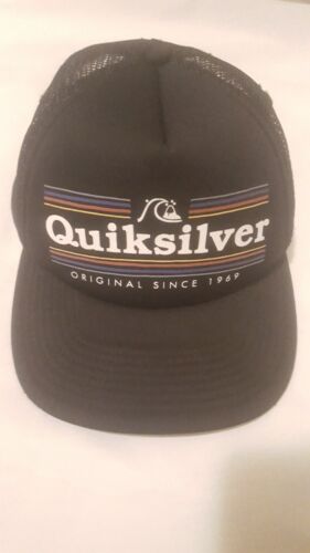 Quiksilver Cap Trucker Hat Snapback Mesh Black Adjustable Surf Beach OSFM - Picture 1 of 9