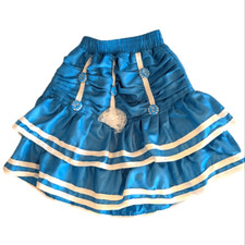 Girls vintage blue and white ruffle skirt