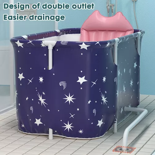 Badewanne Faltbar Tragbar Badewanne Erwachsene Kinder Warm Home Spa Einweichen Fass PVC - Bild 3 von 19