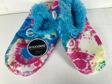 Snoozies Foot Covering Slipper Blue Tye Dye Women's Size Medium 7/8 NWT