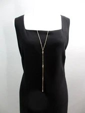 Crystal Lariat Necklace Clear Gem Jewels Y Drop Long Thin Dainty Chain Elegant
