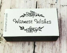 Warmest Wishes 1993 Stampin Up Rubber Stamp Mounted Stamp - Flowers